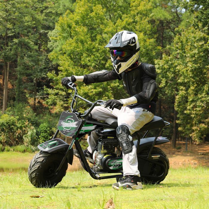 ORYXEARTH 105-cm³-Mini-Motorrad in Grün und Schwarz für Jugendliche ab 13 Jahren – 4-Takt-Motor – Benzin