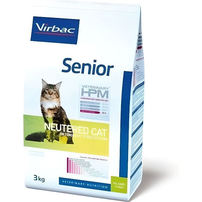 Cibo per gatti - Virbac - Gatto anziano sterilizzato - 7 kg - Ricco di proteine - A basso contenuto di carboidrati