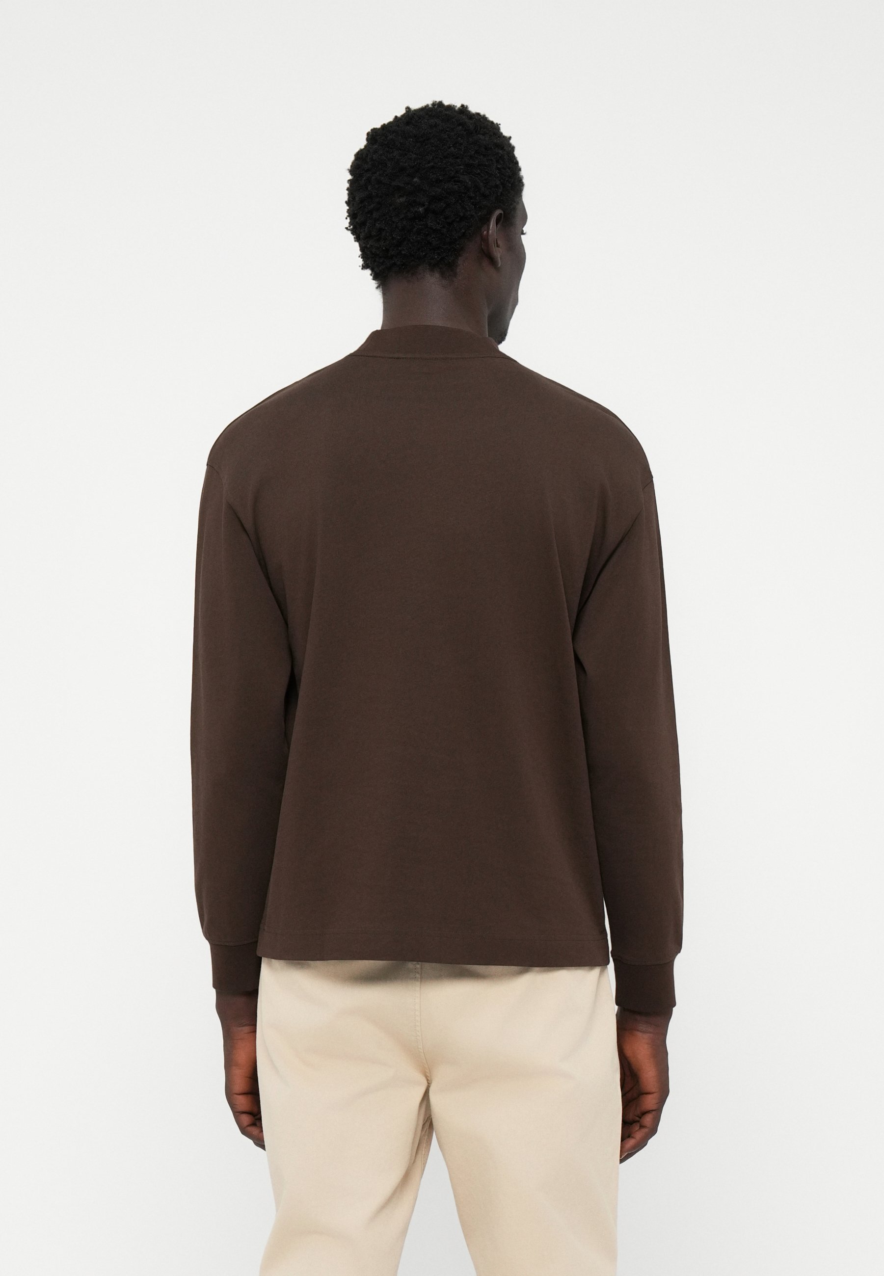Selected Homme SLHRELAXPOUL MOCK NECK TEE - Long sleeve top - demitasse