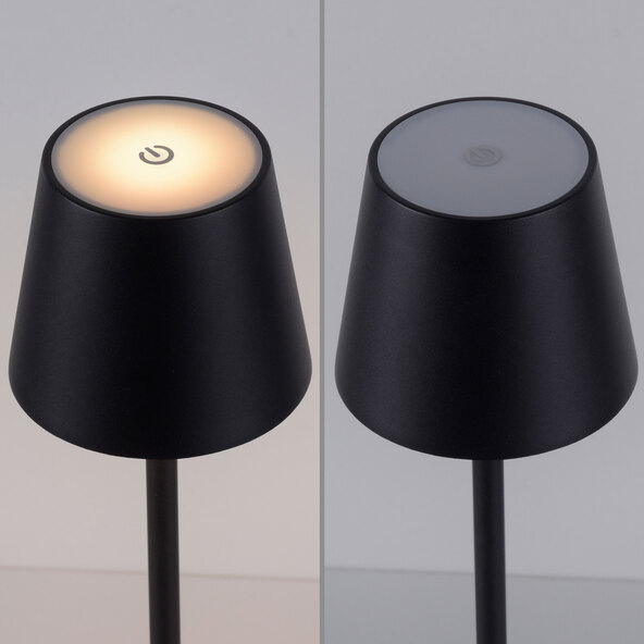 Buria LED battery-powered floor lamp, black