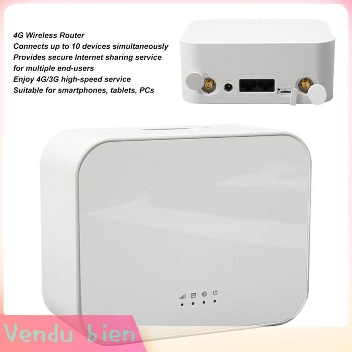 Garosa 4G LTE WiFi-router met simkaartsleuf, 2,4G/5G, dubbele antennepoorten, WAN/LAN-poort, computerpoort, EU-stekker.