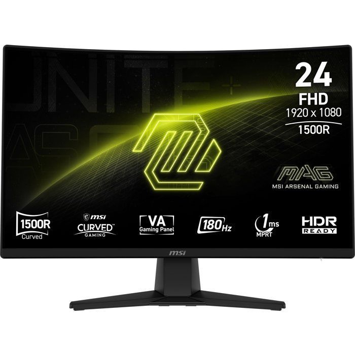 Ecran PC Gamer Incurvé - MSI - 24'' - FHD - 180Hz - Dalle VA - 1ms - MAG242C