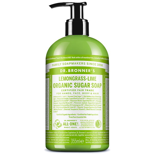 Dr. Bronner Organické mýdlo Shikakai s citronovou trávou - 355 ml