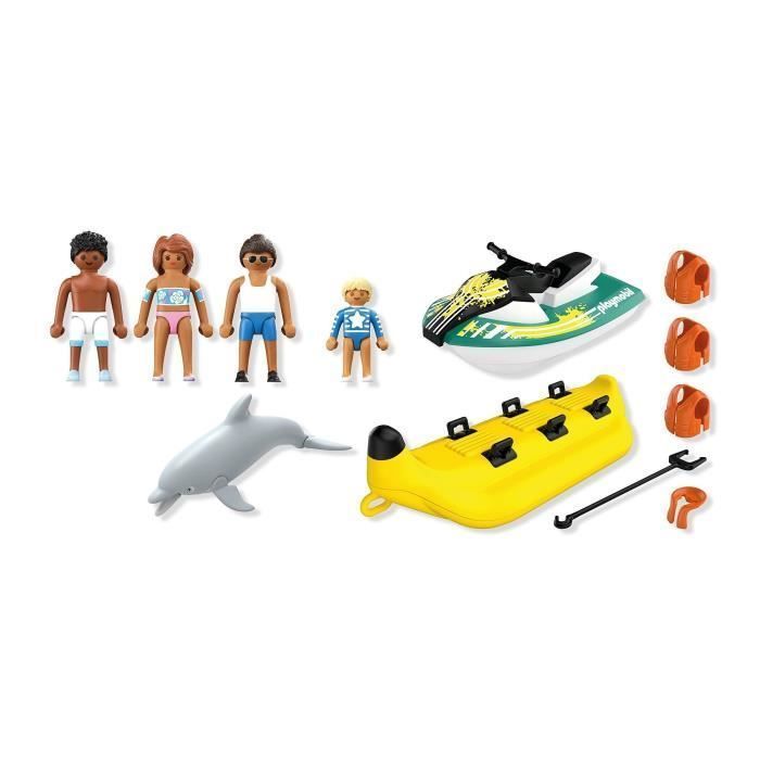 Playmobil 71905 Scooter des mers, banane tractée & 4 personnages, My Life Vacances à la plage, 22 pièces, dès 4 ans