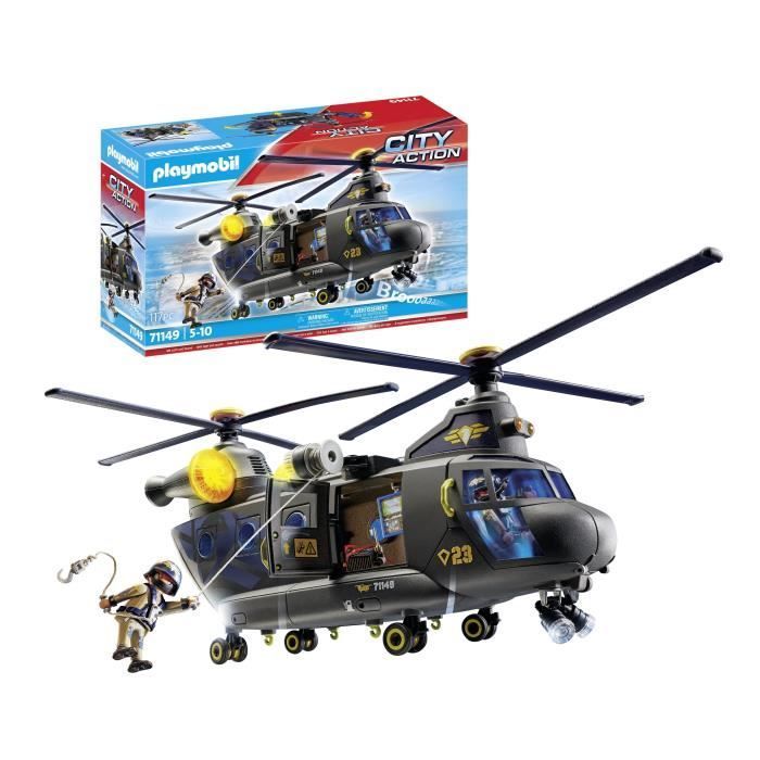 PLAYMOBIL 71149 Helicóptero de transporte de fuerzas especiales, Policía, Acción urbana, Unidad de élite, 117 piezas, A partir de 5 años