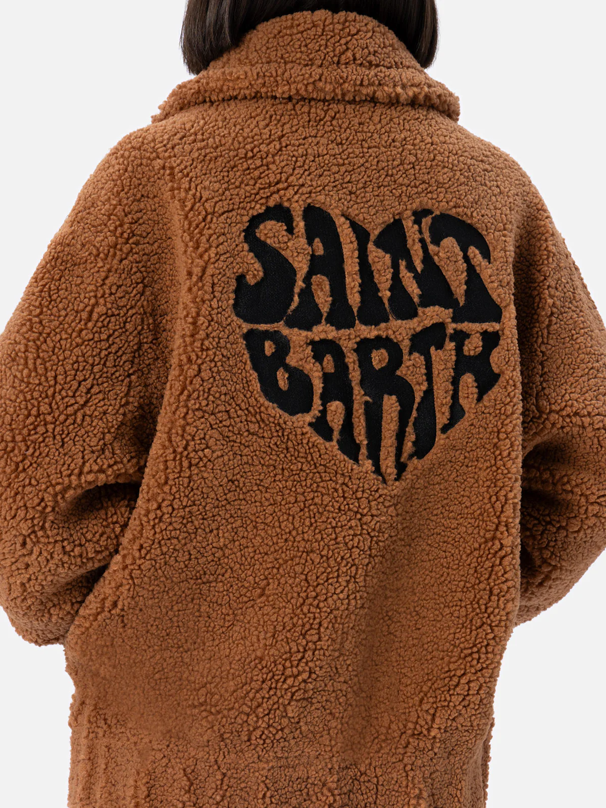 Chaqueta bomber de piel de oveja para mujer de Abel con cuello y estampado de corazón de Saint.