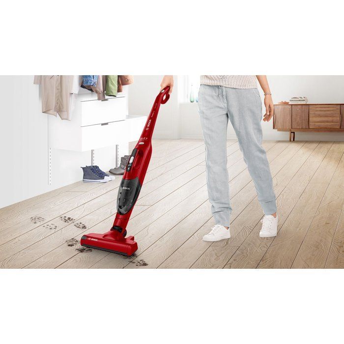 BOSCH BBHF214R - Aspiradora de mano inalámbrica 2 en 1 - Aspiradora de mano integrada - Posición de estacionamiento (se mantiene de pie por sí sola)