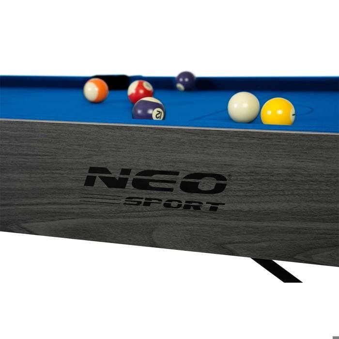 Mesa de bilhar de 1,83 m (6 pés) - Neo-Sport - Modelo NS-809 - 178 x 95 x 80 cm - 16 bolas - 2 tacos de 92 cm - 6 caçapas com guia
