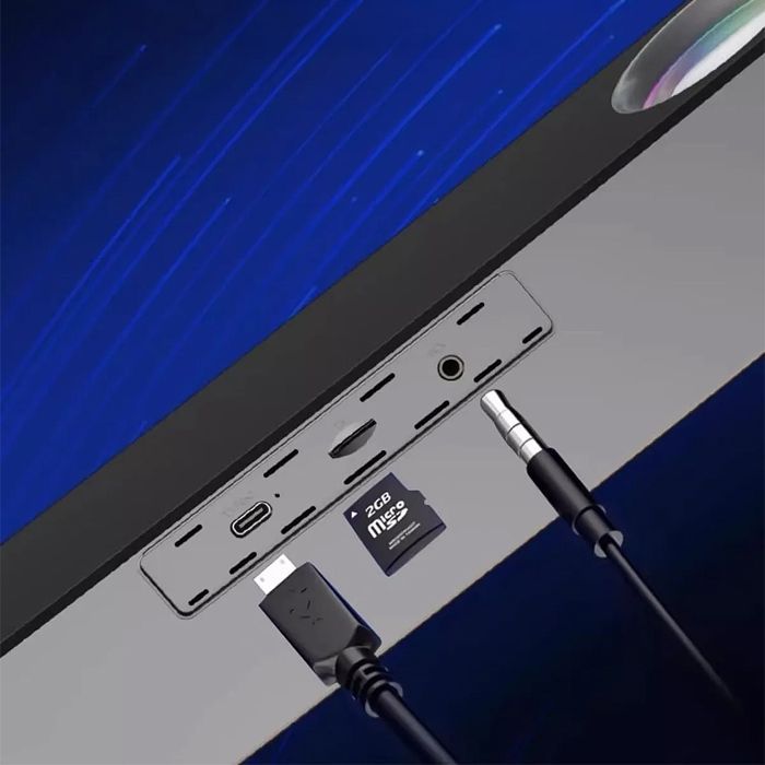 Barra de sonido DAM SH39 Bluetooth 5.4 con botones mecánicos, pantalla e iluminación RGB. Batería de 3600 mAh. Para juegos y cine en casa. Color negro.