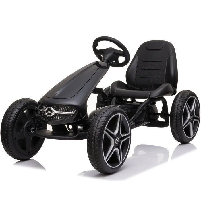 Kart de pedales MERCEDES-BENZ - Negro - Para edades de 3 a 7 años - Producto con licencia oficial - Neumáticos de EVA - Asiento de cuero