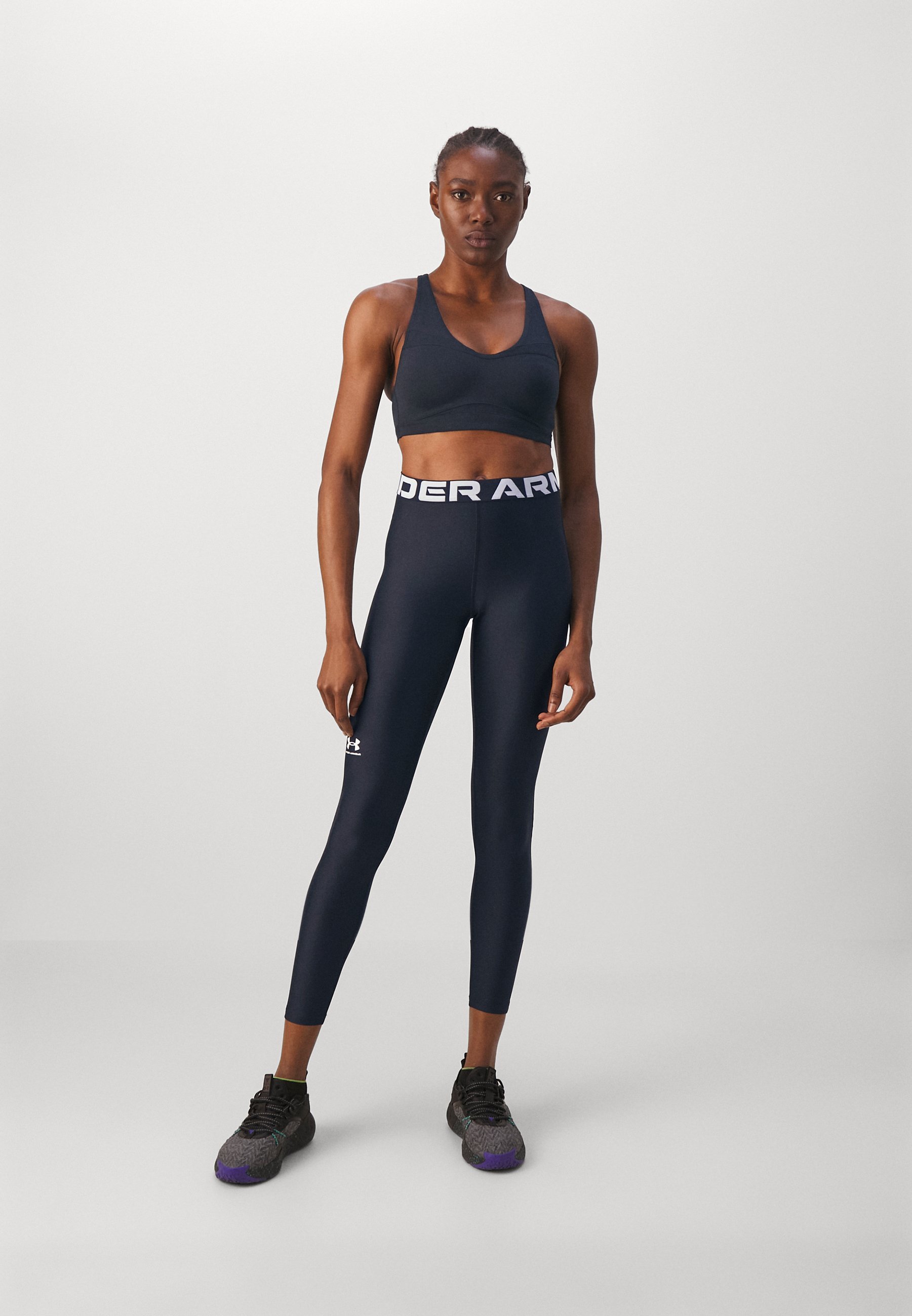 Under Armour HEATGEAR - Leginsy - czarno-białe