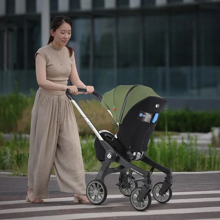 poussette multifonctionnelle 4 en 1 pliable avec siège auto landau Portable bébé.GRIS