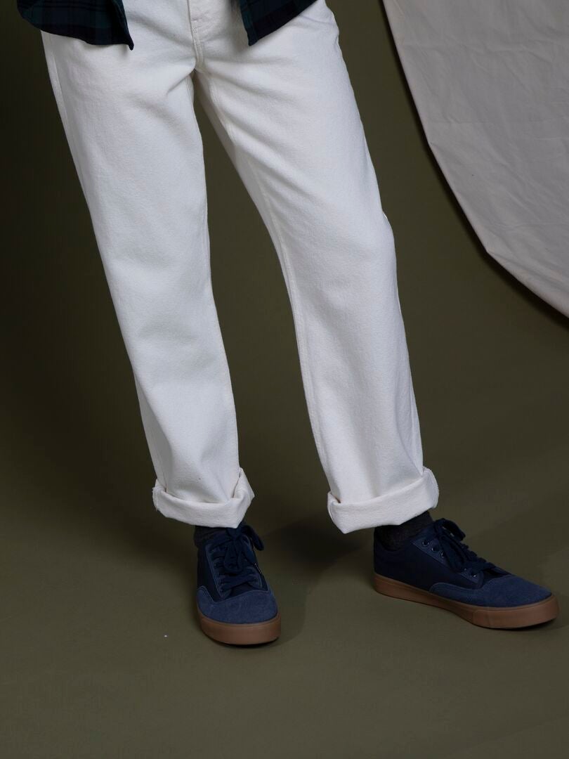 Spodnie żakardowe slim-fit - czarne