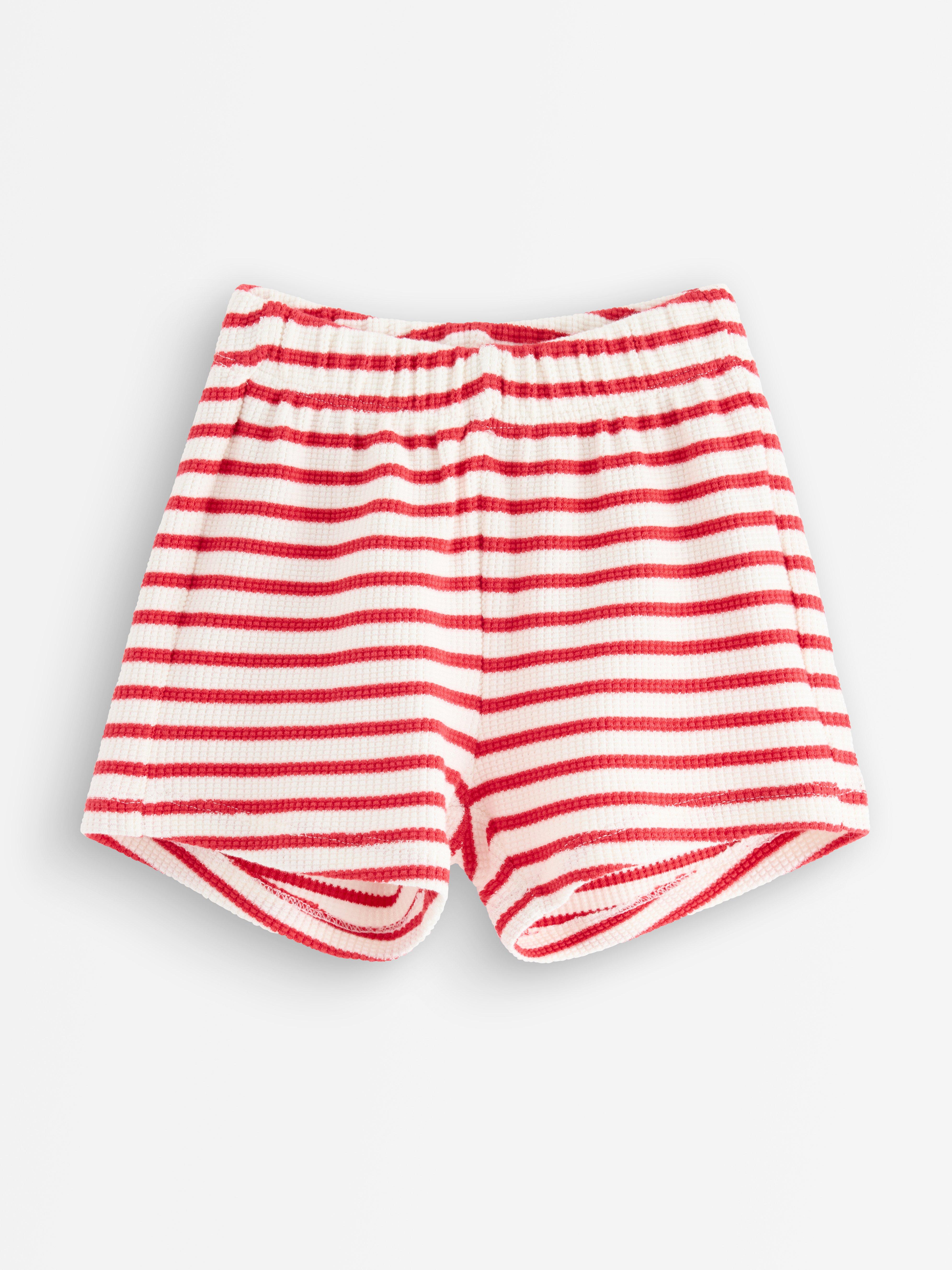 Randiga trikåshorts Light Red