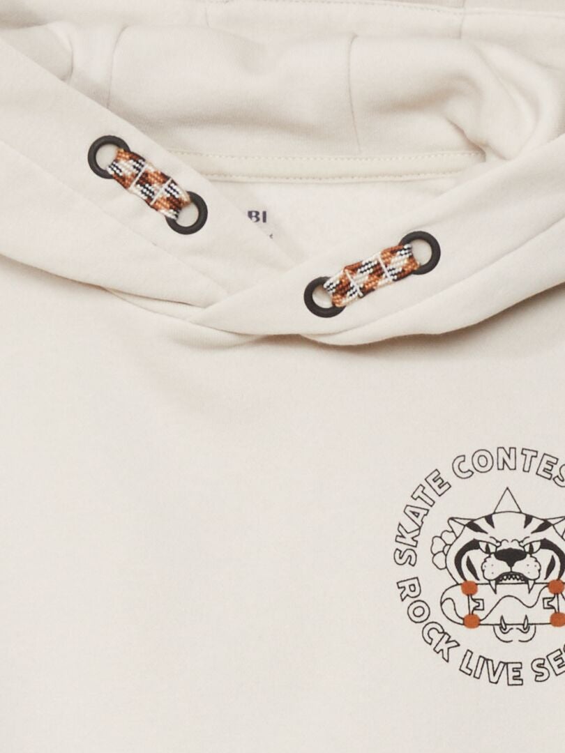 Sudadera con capucha de felpa - BLANCA