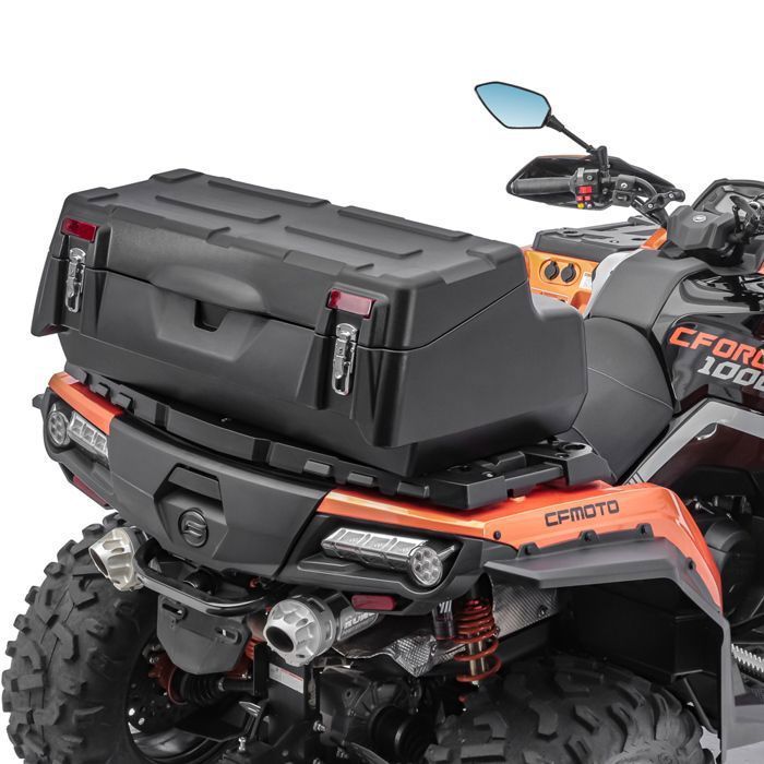 Bagtecs 96L Top Case for Quad/ATV - Black Waterproof Rear Trunk with Mounting Brackets and Backrest