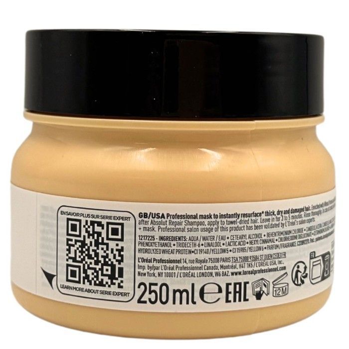 Haarmasker - L'Oréal Professionnel - Absolut Repair - 250 ml - Beschadigd haar - Herstelt en restructureert