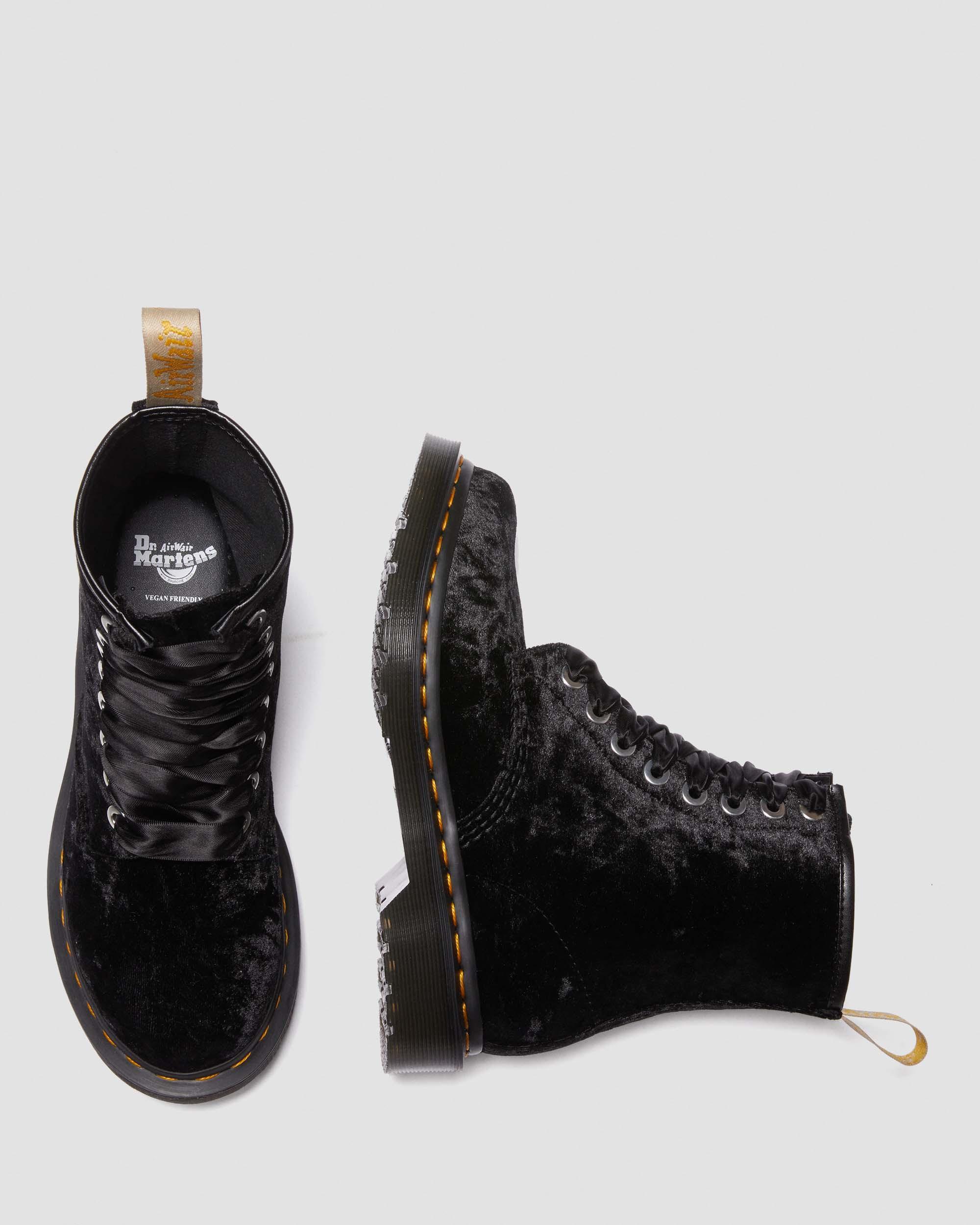 Vegan 1460 Women's Crushed Velvet Lace Up Boots