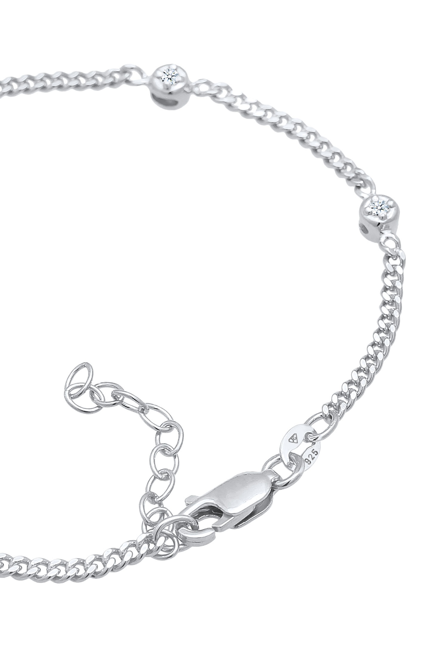 Elli DIAMONDS Femme Elegant Classic Ajustable avec Diamant (0.075 ct.) en Argent Sterling 925