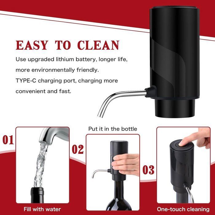 Jarra de vino - Aireador de vino eléctrico automático - Dispensador de vino con función de carga USB