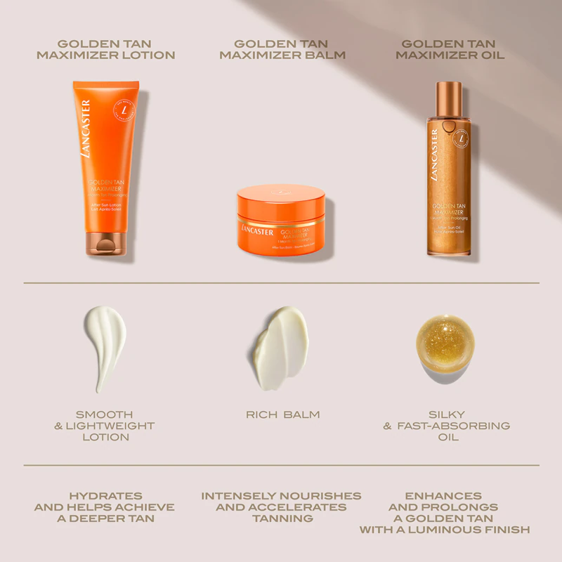 Lancaster Golden Tan Maximizer After Sun Balm, loção corporal que prolonga o bronzeado.