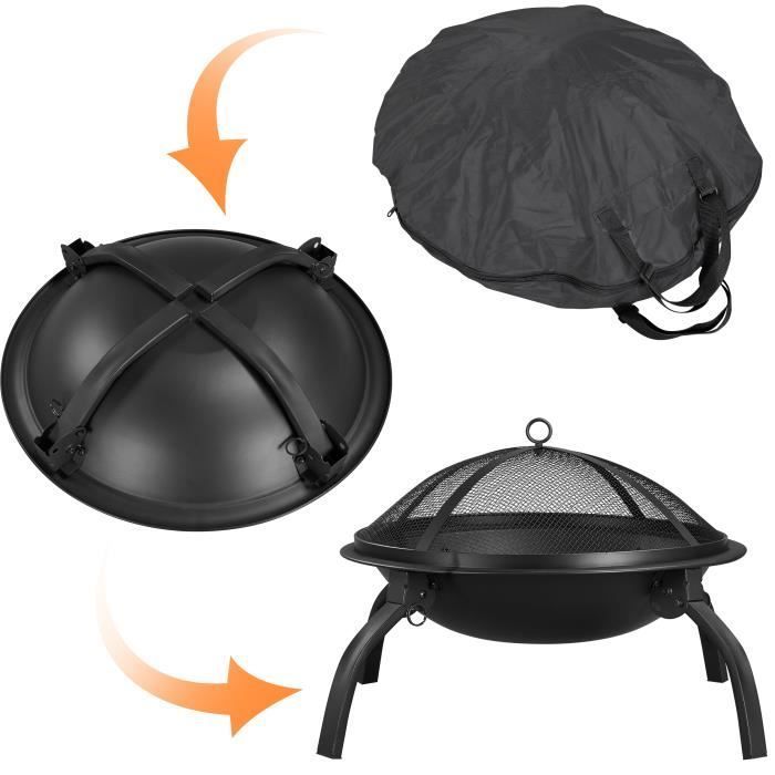 Brasero de jardín YAHEETECH - 54 cm de diámetro - Calefactor de exterior para patio, camping y jardín.
