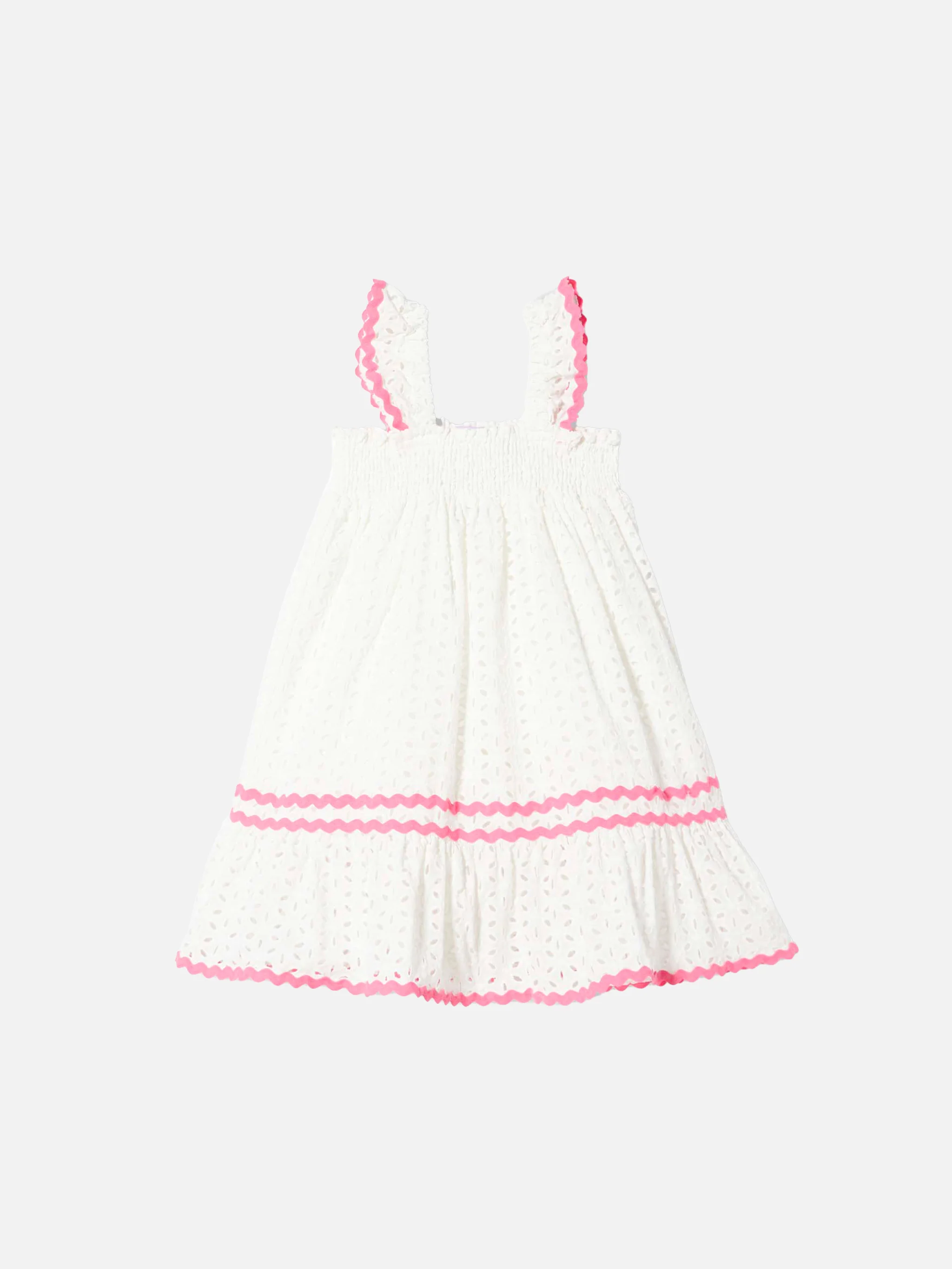 Abito da bambina in sangallo bianco
