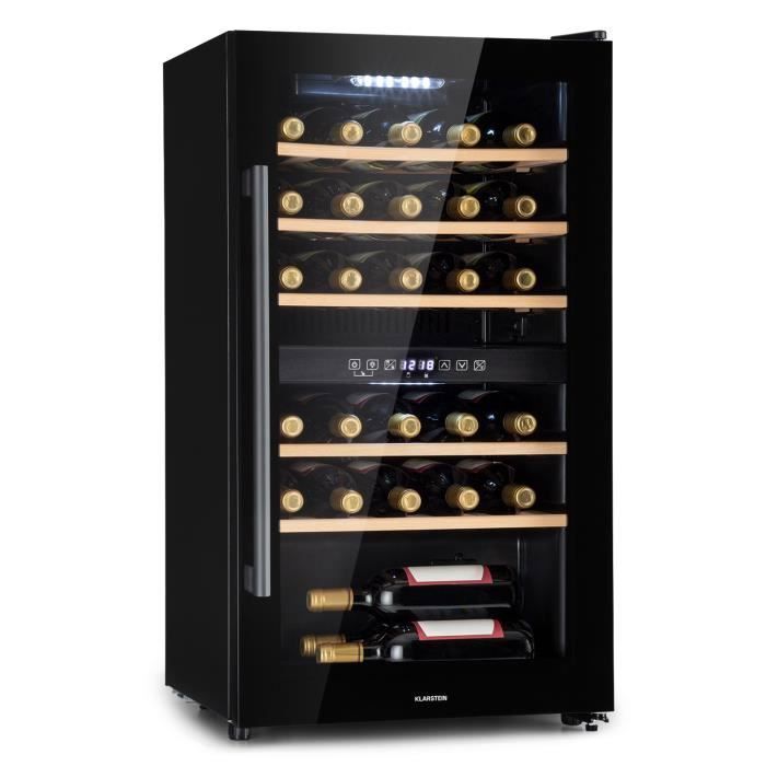 Wine cellar - Klarstein Barossa 29 Duo - 29 bottles - 80 L - 2 zones - 5 to 22 °C - LED - Black