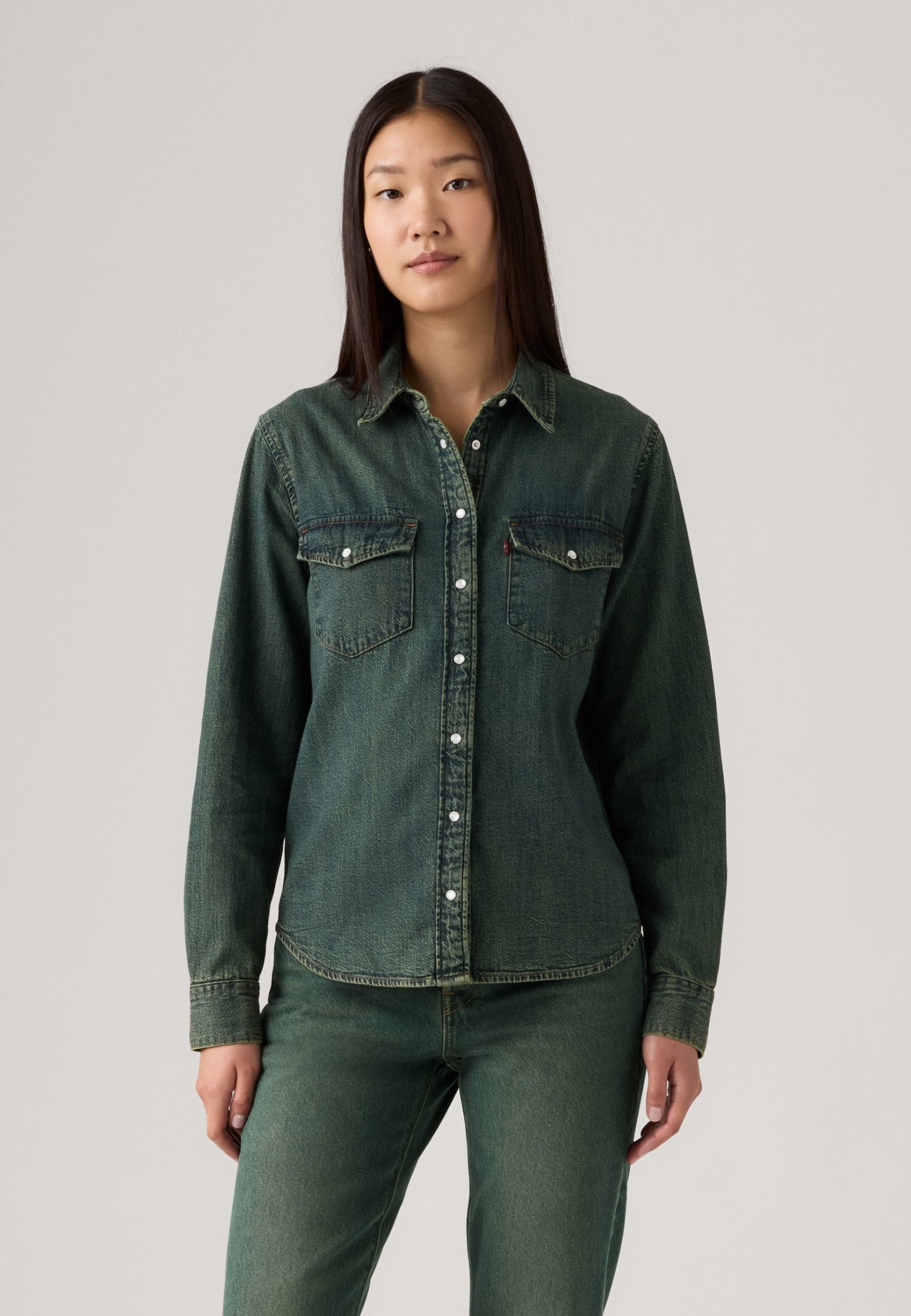 Levi's® ICONIC WESTERN - Blouse met knoopsluiting - donkerblauwe denim