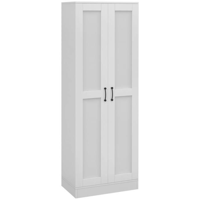 HOMCOM - Säilytyskaappi - Lastulevyä - 60x36,5x175cm - Valkoinen