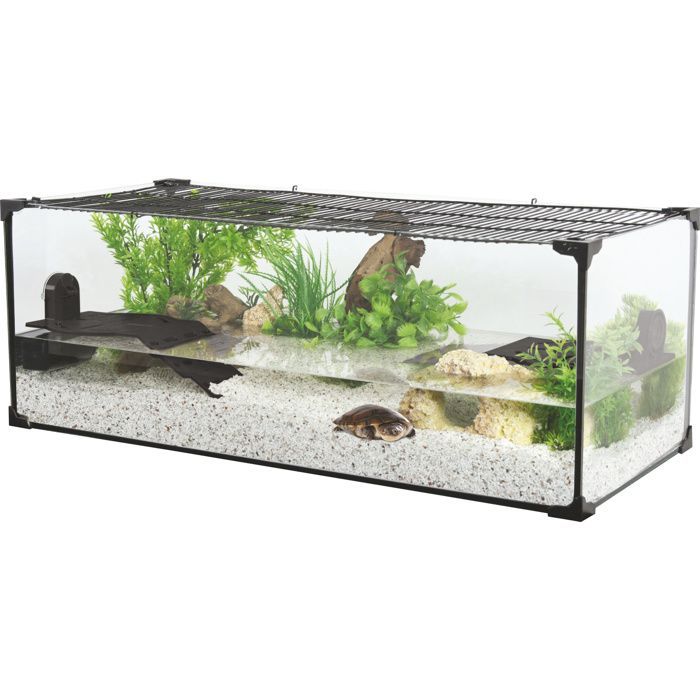 Acuario Karapas Aqua 100 Pro Negro para Tortugas - Zolux Negro