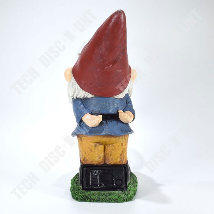 Garden decoration - TD® - Gnome statue - Solar lamp - Synthetic resin - 11x22.5x27 cm