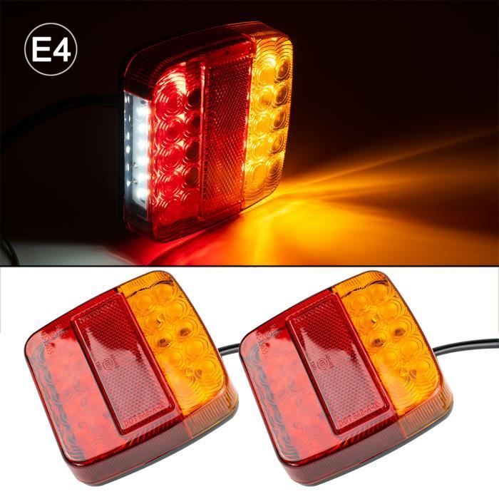Juego de 2 luces LED para remolque con cables rojo y amarillo para intermitentes de camión - XUKEY