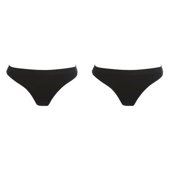 Kruidvat kokvilnas elastīgās sieviešu stringbikses<br>melnas, S izmērs, 2 gab.