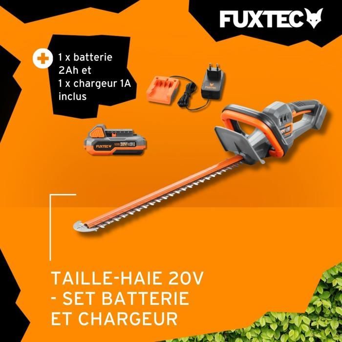 Accu-heggenschaar - FUXTEC FX-E1HS20 - 20V, 52 cm blad - 2Ah accu en 1A oplader set