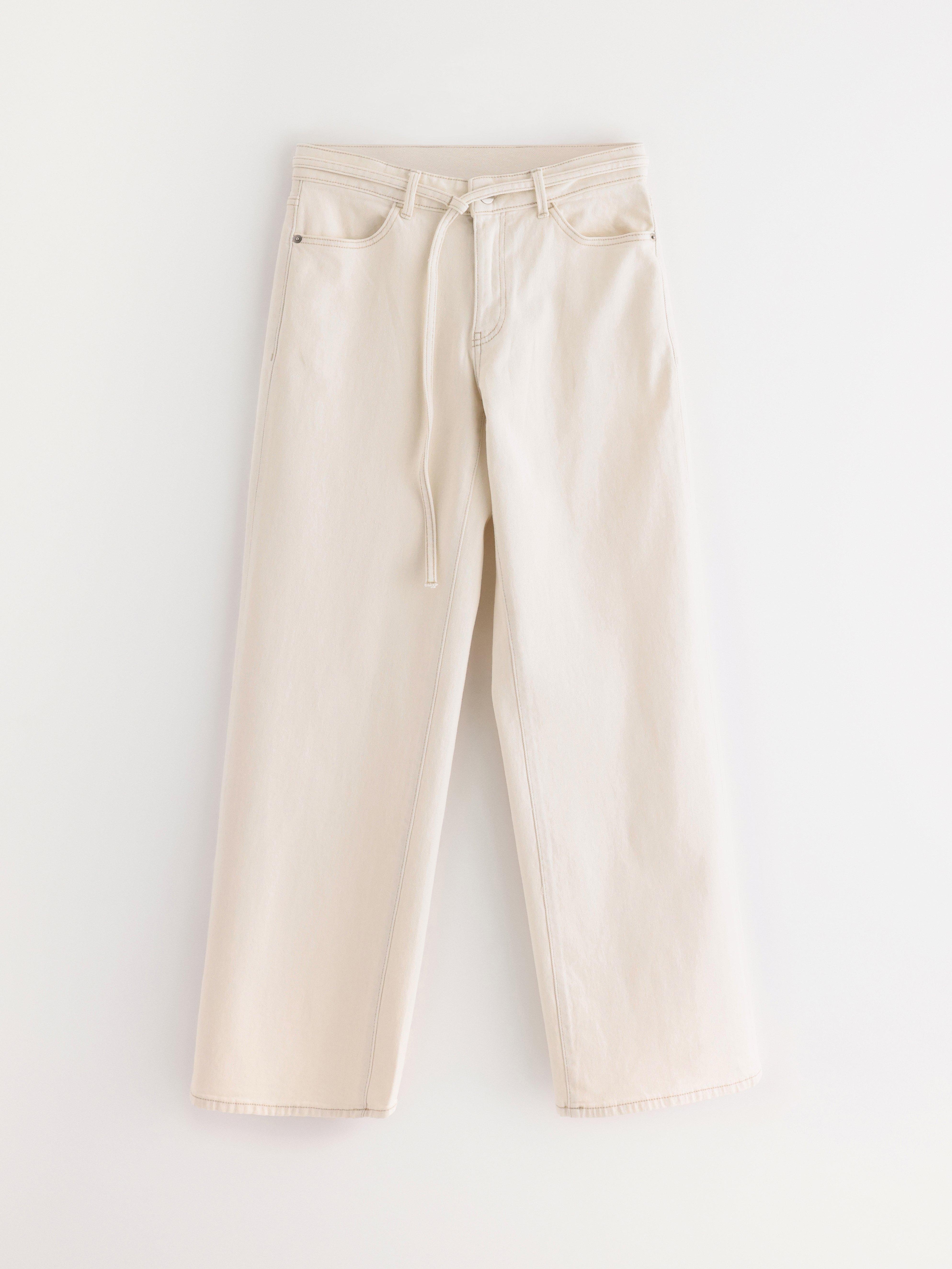 Calça jeans WIDE branca clara