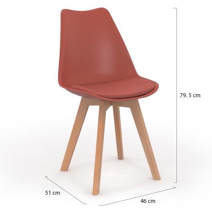 IDMARKET Lot de 4 chaises de salle à manger SARA scandinaves gris foncé, terracotta, beige x2