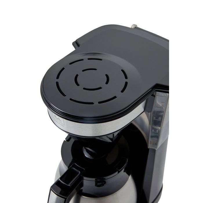 Cafétière filtre MELITTA Easy Top Therm II Steel - Noir - 10 tasses - Porte-filtre compatible lave-vaisselle