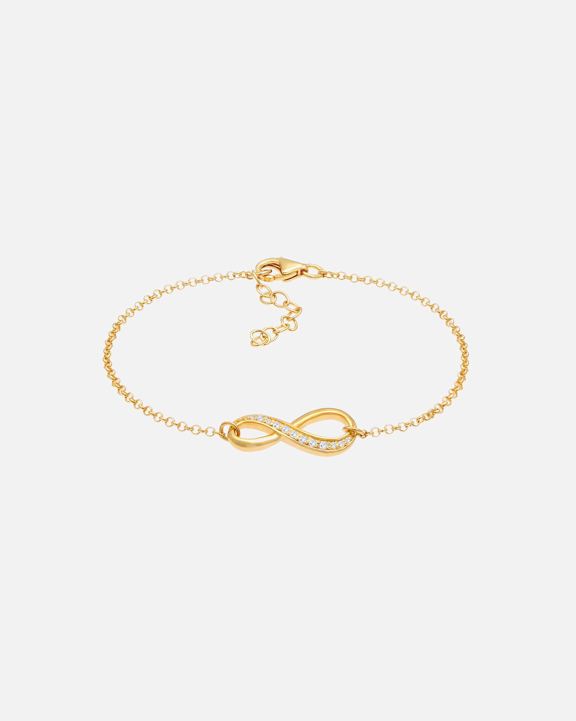 Elli Symbole de l'infini féminin avec cristal de zircone en 925/1000 argent massif