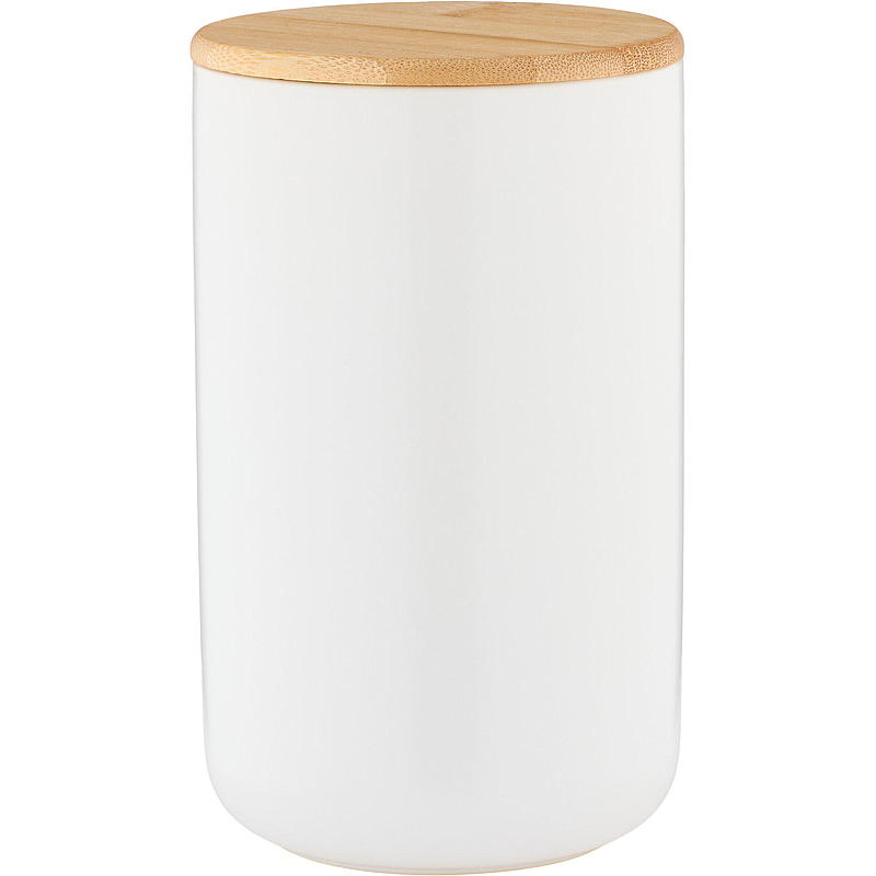 Cuisine Keramikkkrukke ø 11x18 cm med bambuslokk hvit