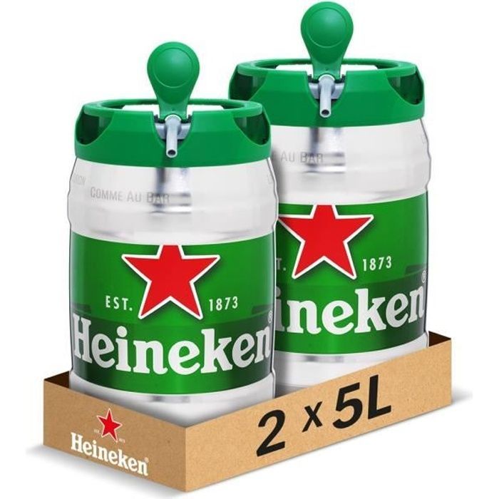Heineken - Lager 5% ABV - 2 x 5L kegs