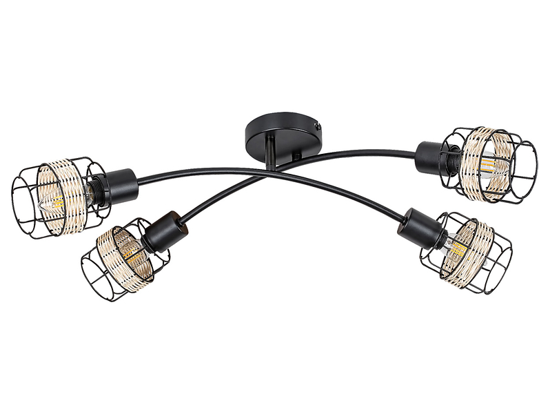 Lampa sufitowa Indiana 4-punktowa metalowa czarna