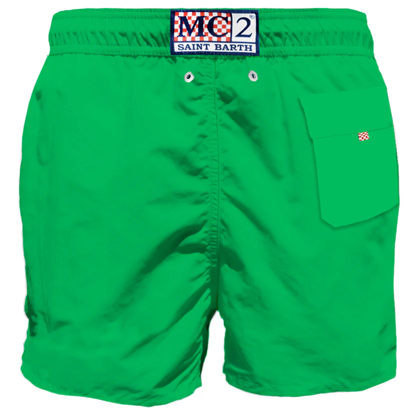 Groene zwembroek voor heren met zakje