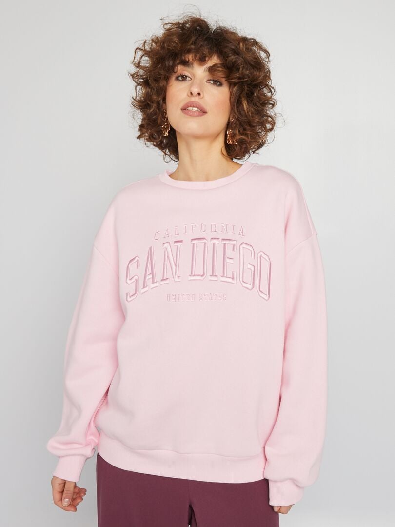 Moletom estilo universitário - ROSA
