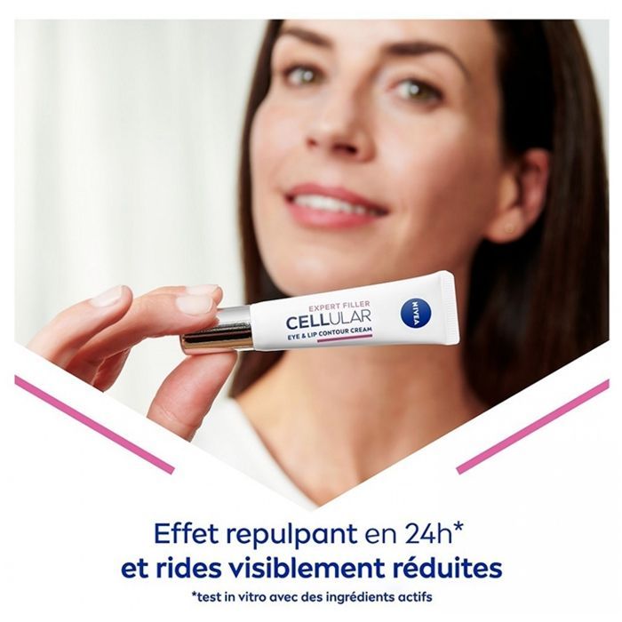 Soin contour des yeux et lèvres - NIVEA - CELLULAR Expert Filler - Crème hydratante - Anti-âge - 15 ml