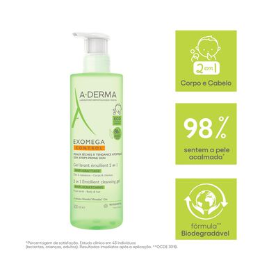 A-Derma Emollient Cleansing Gel voor de atopische huid Exomega 500 ml 500 ml