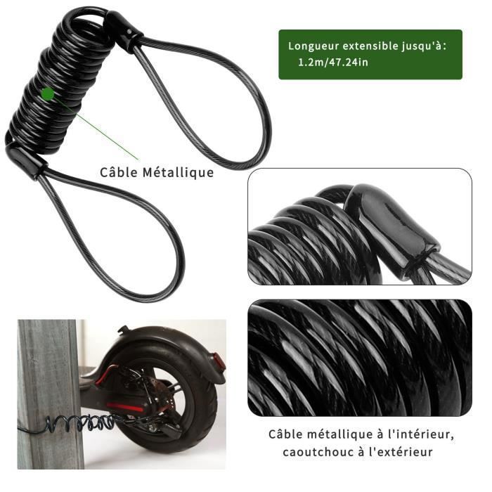 Lucchetto antifurto per scooter, moto, bicicletta, blocco freno a disco con cavo di avviamento a strappo per monopattino elettrico Xiaomi M365-P.