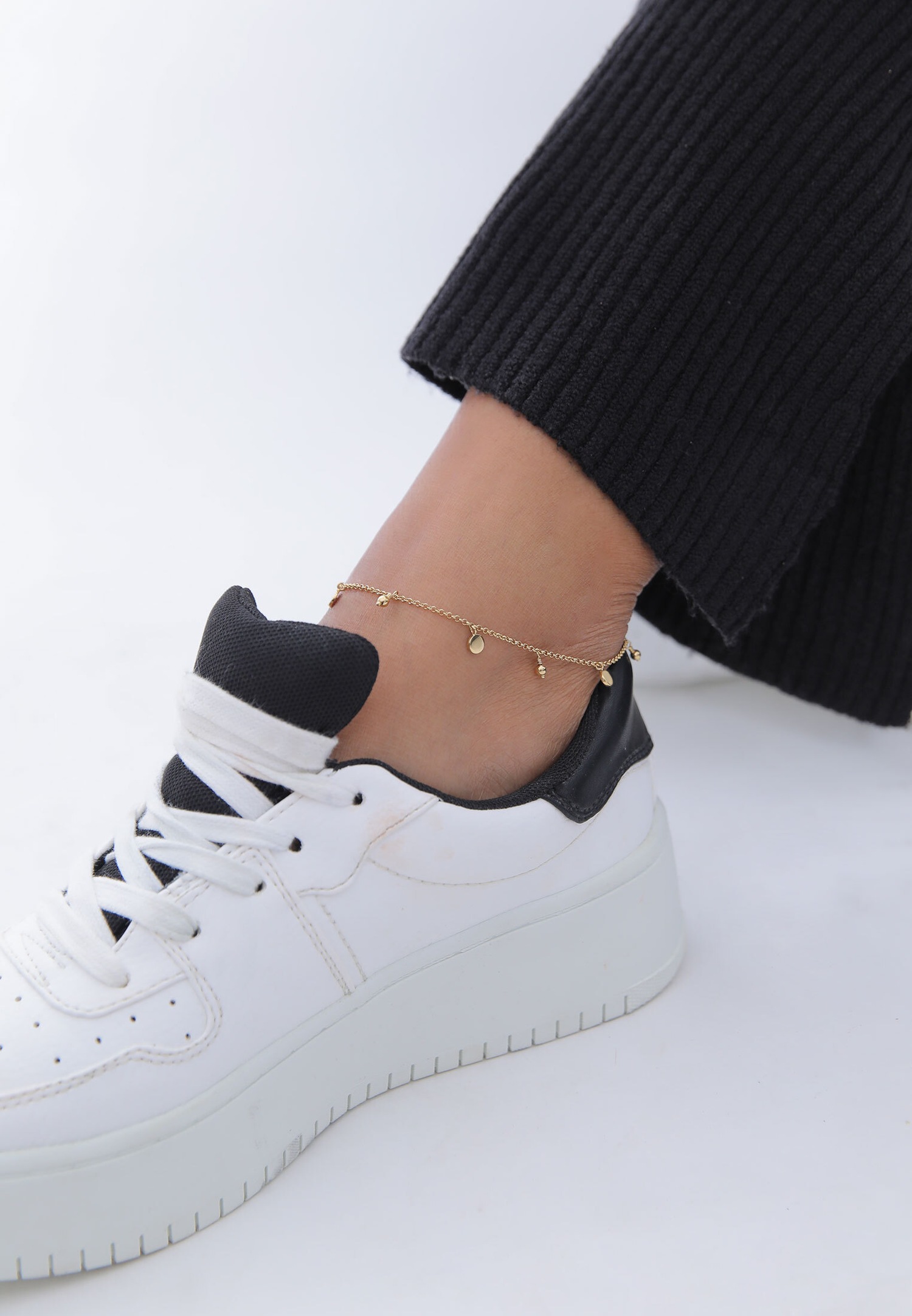 Elli Bracelet de cheville femme plaque style boho en argent sterling 925