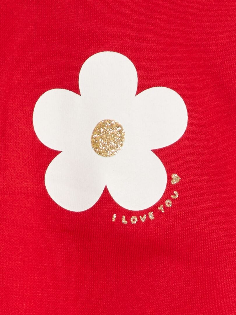 Ruimvallend sweatshirt met print - ROOD