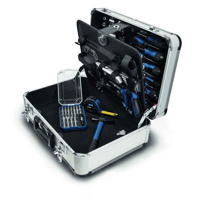 Mallette à outils de 102 pièces - SCHEPPACH - TB150 - Outils en acier chrome vanadium - Mallette en aluminium, verrouillable